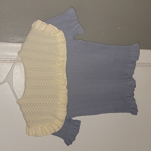 ZARA Bib Collar Contrast Knit Blue Sweater Top NWT💙 - Picture 5 of 5